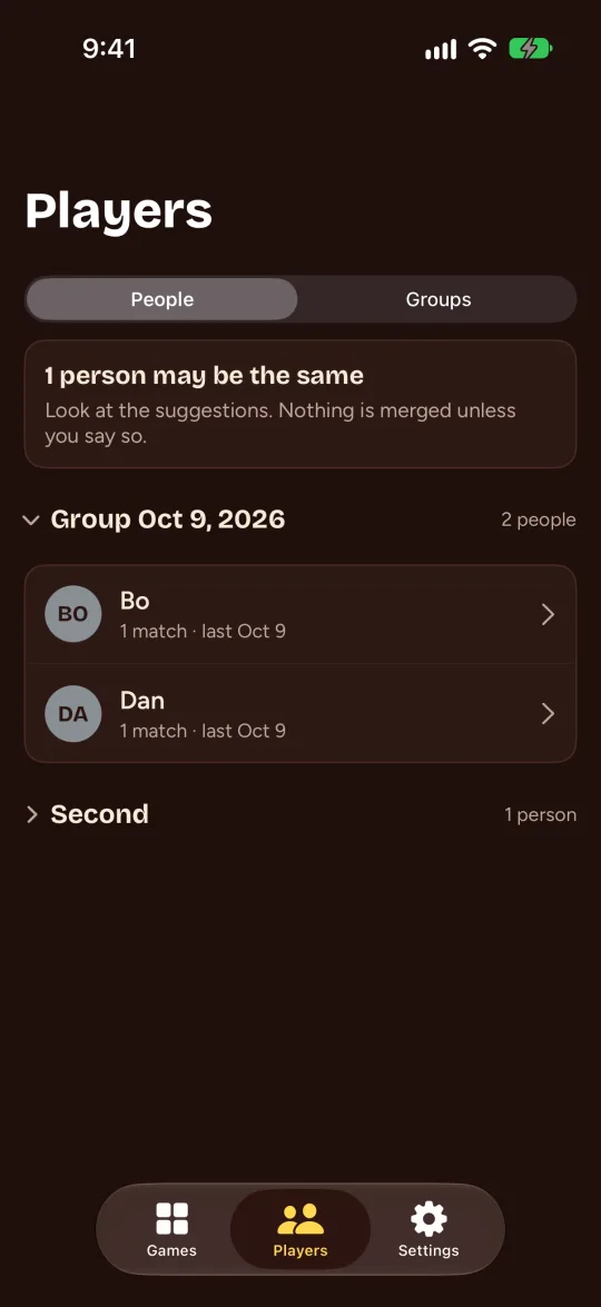 La app sugiere que dos personas son la misma.