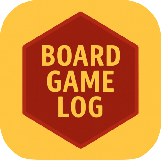 The Board Game Log icon: a red hexagon with the name on a gold tile